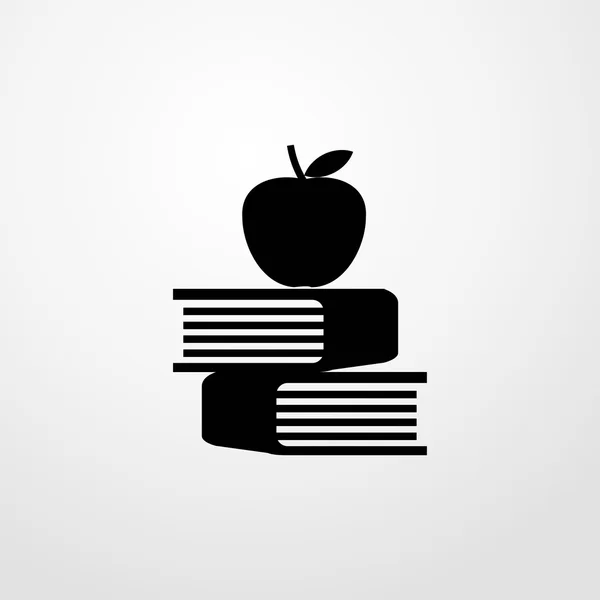 Apple en boek pictogram. Apple en boek teken — Stockvector