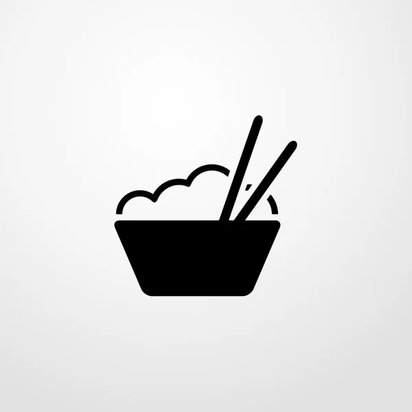 Миска с рисом и иконкой палочки для еды. миска с рисом и палочками — стоковый вектор