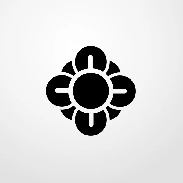 Virág felülnézetben ikonra. virág felülnézetben jele — Stock Vector