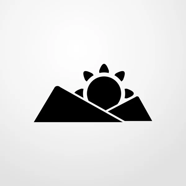 Vue sur la montagne avec icône soleil. vue sur la montagne avec panneau solaire — Image vectorielle