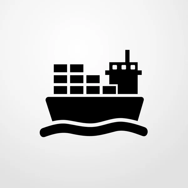 Navio com carga no ícone do mar. navio com carga no sinal do mar —  Vetores de Stock