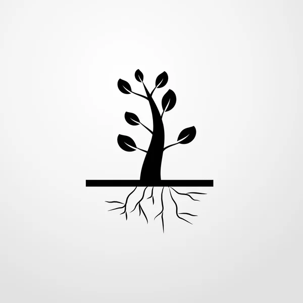Árbol y raíces icono. árbol y raíces signo — Archivo Imágenes Vectoriales
