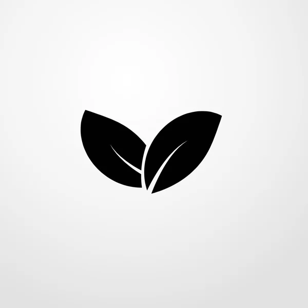 Иконка двух листьев. два знака листьев — стоковый вектор