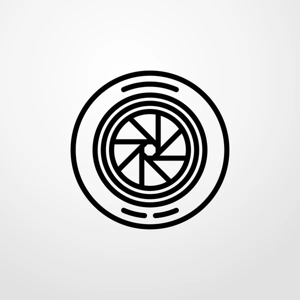 Kameraobjektiv-Symbol. Kameralinse — Stockvektor