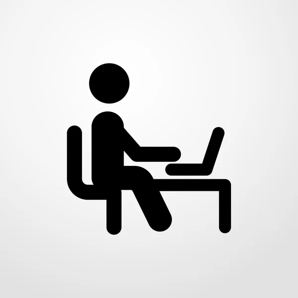 Ο άνθρωπος με το lap-top εικονίδιο. ο άνθρωπος με το φορητό υπολογιστή είσοδος — Διανυσματικό Αρχείο