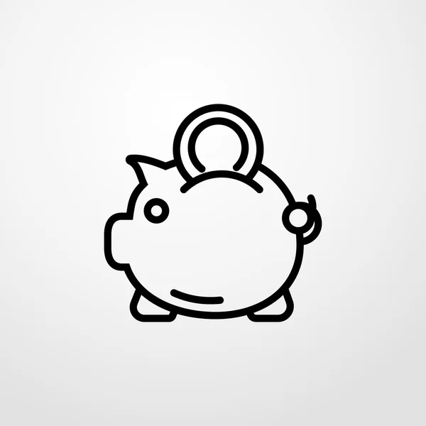 Piggy bank pictogram. Piggy bank teken — Stockvector