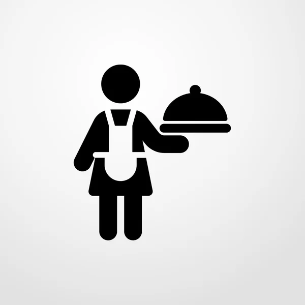 女服务员图标。女服务员标志 — 图库矢量图片