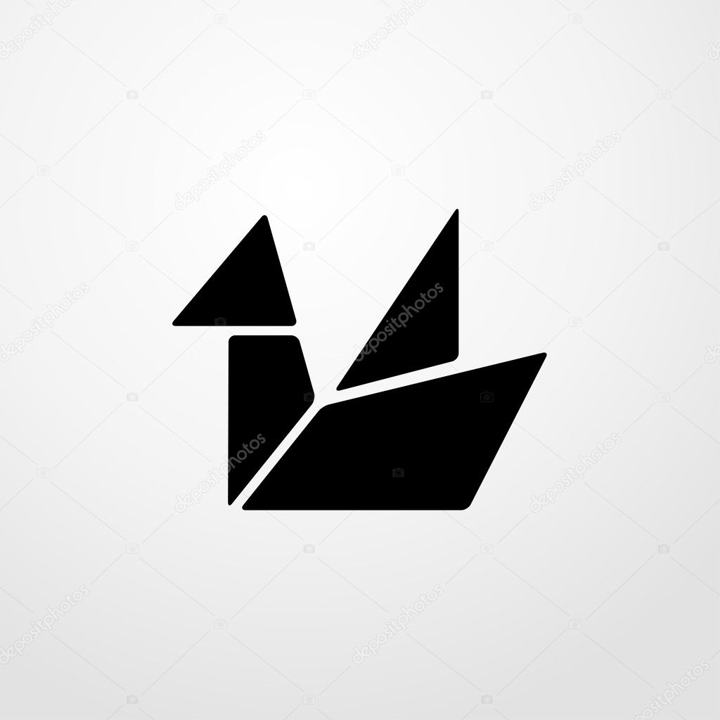 Origami Kranich Symbol Origami Zeichen Stockvektor