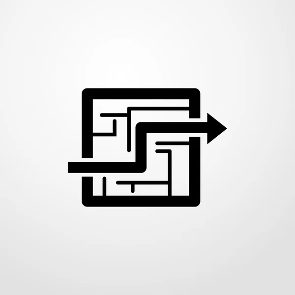 Icona del labirinto. segno del labirinto — Vettoriale Stock