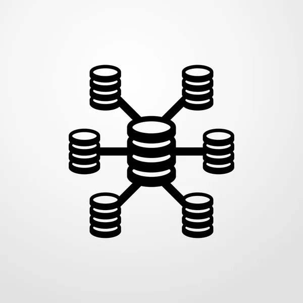 Icona interconnessa al database. database segno interconnesso — Vettoriale Stock