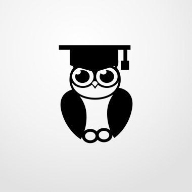 Mezuniyet baykuş simgesi. düz tasarım