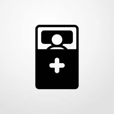 hastane yatak simgesi. düz tasarım