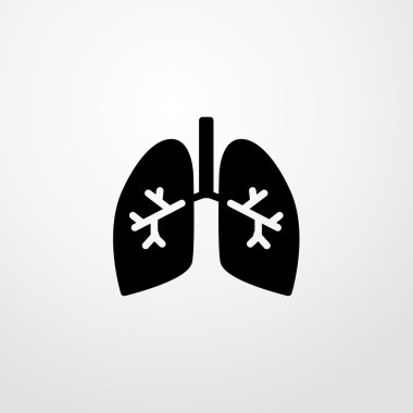 akciğerlere bronşlar simgesi. düz tasarım