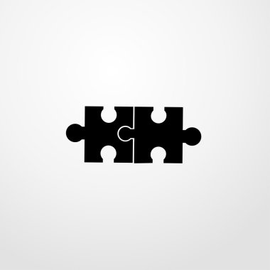 iki bulmaca parçaları simgesi. düz tasarım