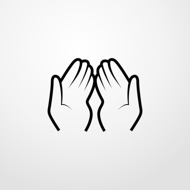 eller simgesini dua. dua eller işareti