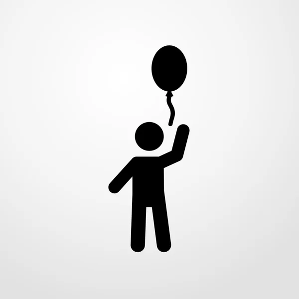 Niño con un icono de globo. diseño plano — Vector de stock