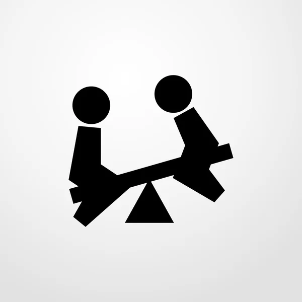 Children on teeter totter icon Imágenes Vectoriales, Gráfico Vectorial