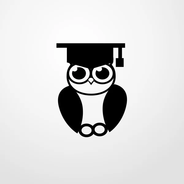 Icono de búho de graduación. diseño plano — Vector de stock