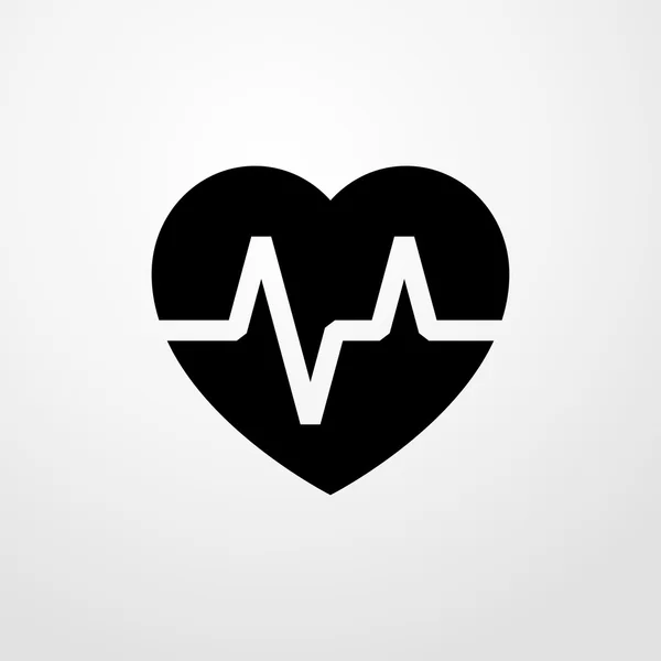 Ícone do coração eletrocardiograma. design plano — Vetor de Stock