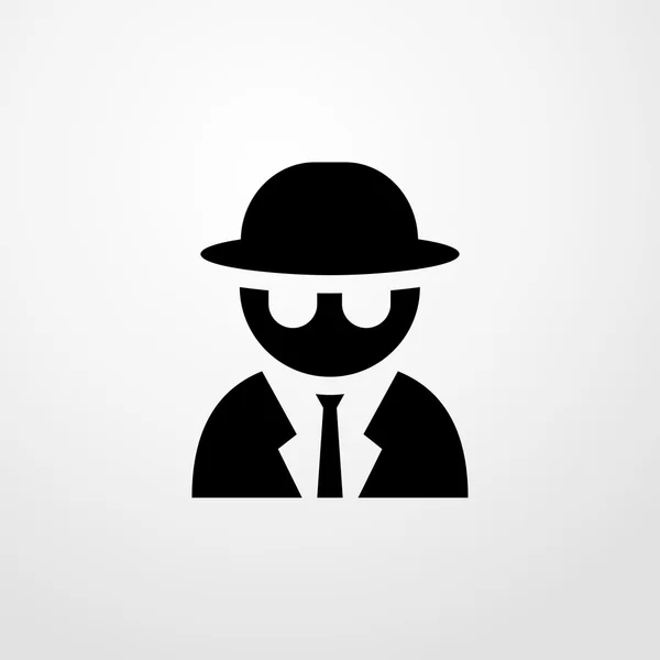 Icono del agente secreto. diseño plano — Vector de stock