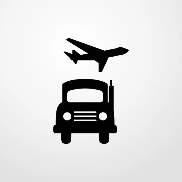 Pictogram van auto en vliegtuig. auto en vliegtuig teken — Stockvector