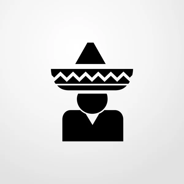 Man med mexikanska hatten ikonen. man med mexikanska hatten tecken — Stock vektor
