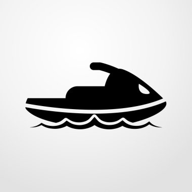 Jet ski simgesi. düz tasarım