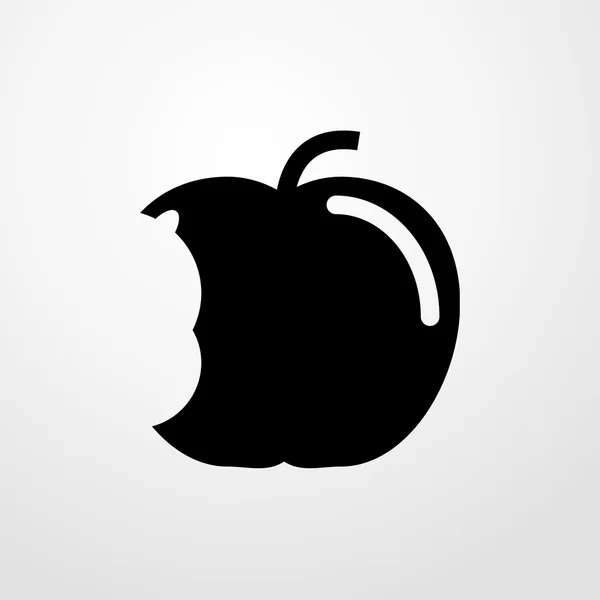 Icono de manzana mordida. diseño plano — Vector de stock
