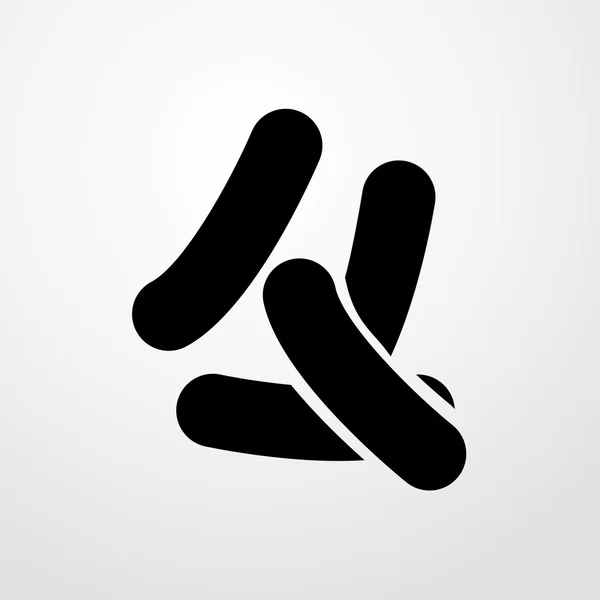 Icône de bactérie. design plat — Image vectorielle
