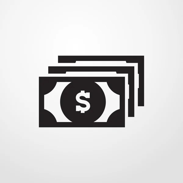 Billetes de dólar icono. diseño plano — Vector de stock