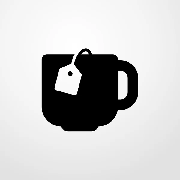 Taza con el icono de la bolsa de té. diseño plano — Archivo Imágenes Vectoriales