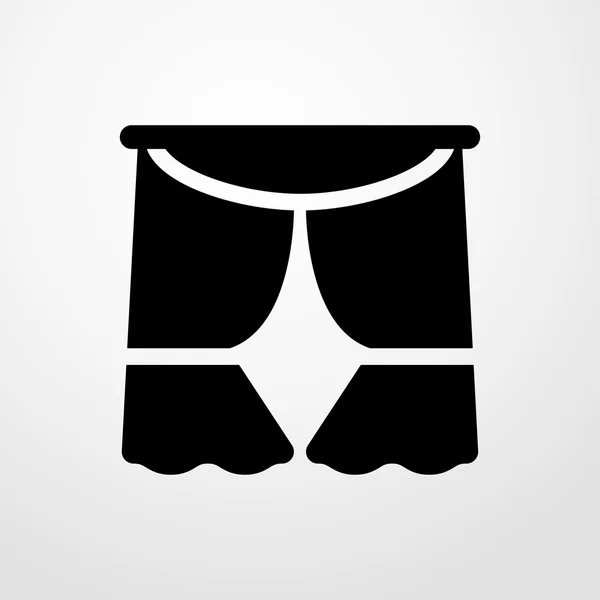 Gordijnen pictogram. platte ontwerp — Stockvector