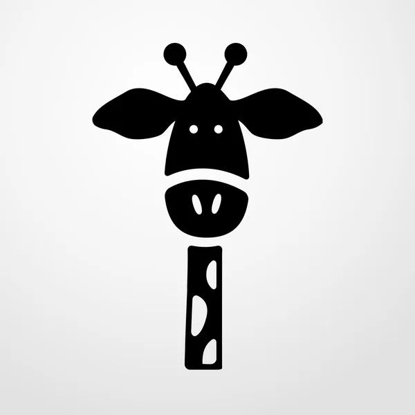 Söt giraff ikon. platt design — Stock vektor