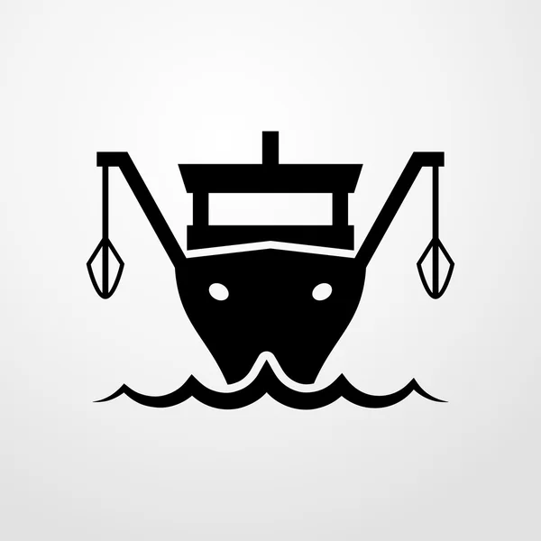 Ícone de barco de pesca. design plano —  Vetores de Stock