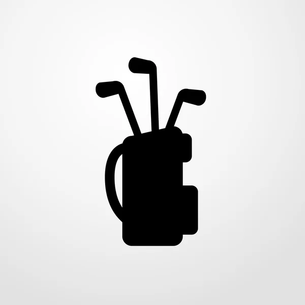 Golftas met stokken pictogram. platte ontwerp — Stockvector