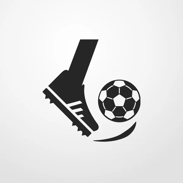 Tritt gegen eine Fußball-Ikone. flache Bauweise — Stockvektor