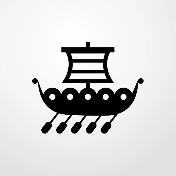 Ícone de navio viking. design plano — Vetor de Stock