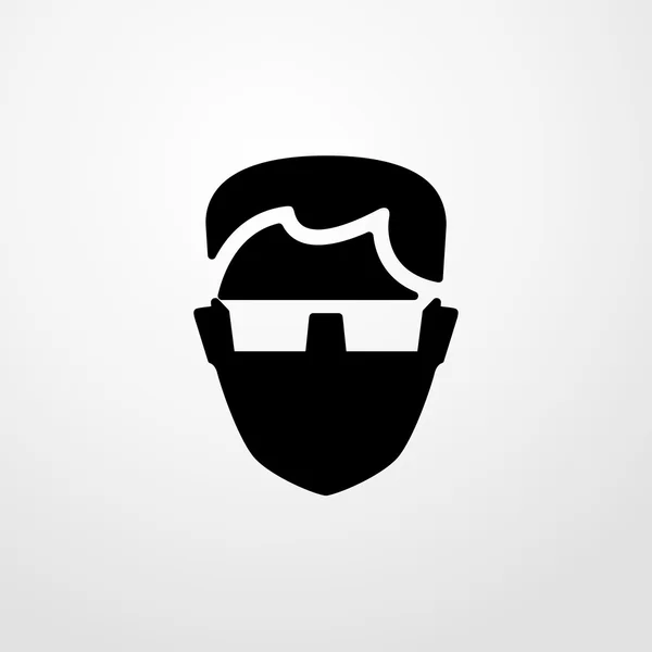 Gafas de seguridad en el icono de la cara. Diseño plano — Vector de stock