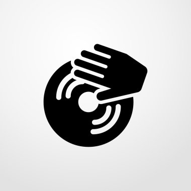 DJ oynarken simgesi kaydeder. Düz tasarım