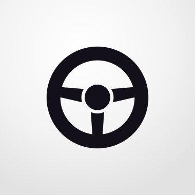 direksiyon simidi simgesi. Düz tasarım