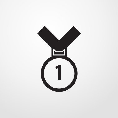 kazanan madalya simgesi. Düz tasarım