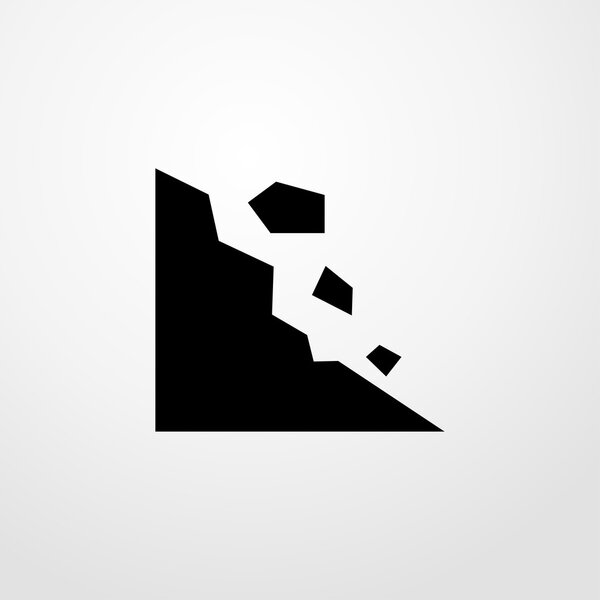 значок оползня. Плоский дизайн
