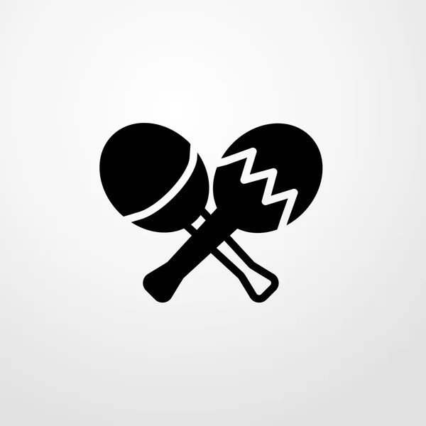 Icono de maracas. Diseño plano — Vector de stock