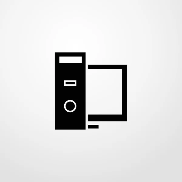 Icono del ordenador personal. Diseño plano — Archivo Imágenes Vectoriales