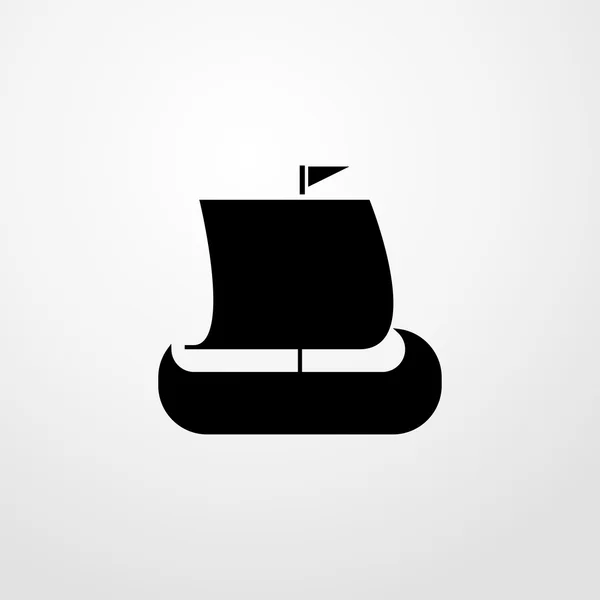 Icono del barco de vela. Diseño plano — Vector de stock