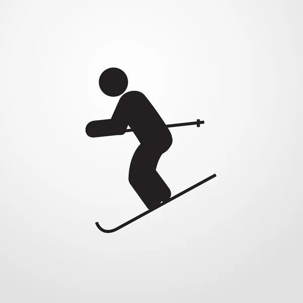 Skifahrer-Ikone. flache Bauweise — Stockvektor