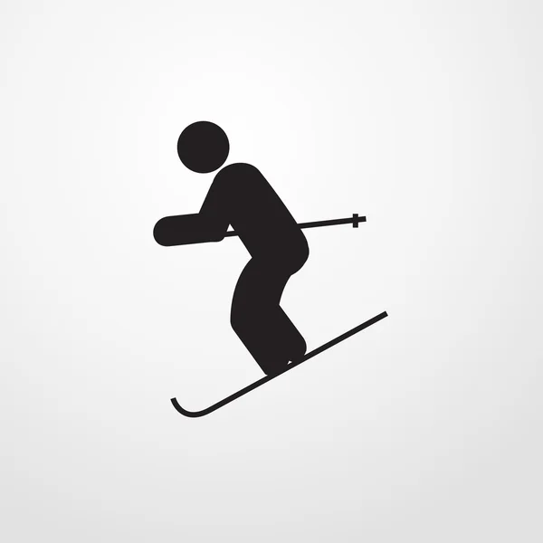 Skiër pictogram. Platte ontwerp — Stockvector