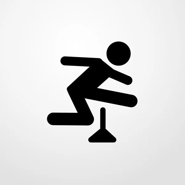 Corriendo con obstáculos icono. Diseño plano — Archivo Imágenes Vectoriales