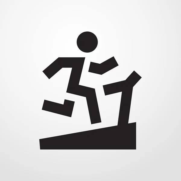 Laufen auf einem Laufband-Symbol. flache Bauweise — Stockvektor