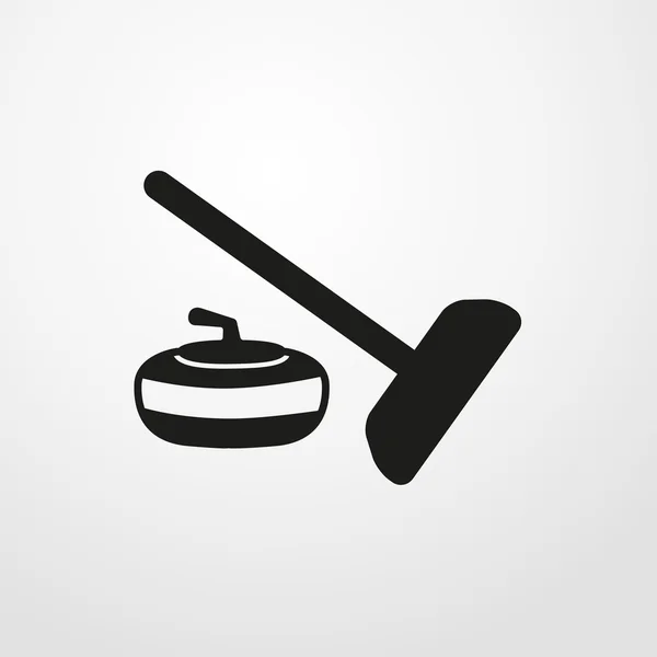 Curling-Symbol. flache Bauweise — Stockvektor